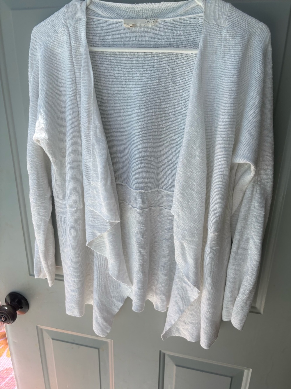 Eileen Fisher Women's Open Front Organic Linen & Organic Cotton Cardigan